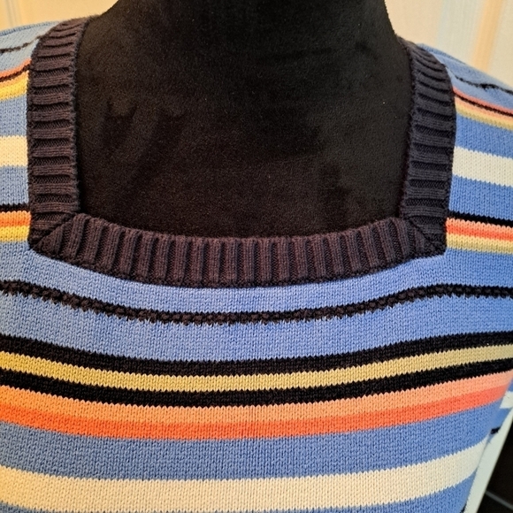 Meg Allen Striped Multi Colored Sweater  Size L - Picture 2 of 7